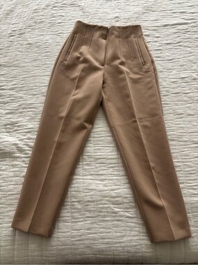 Zara Beige/Taupe High-Rise Trousers